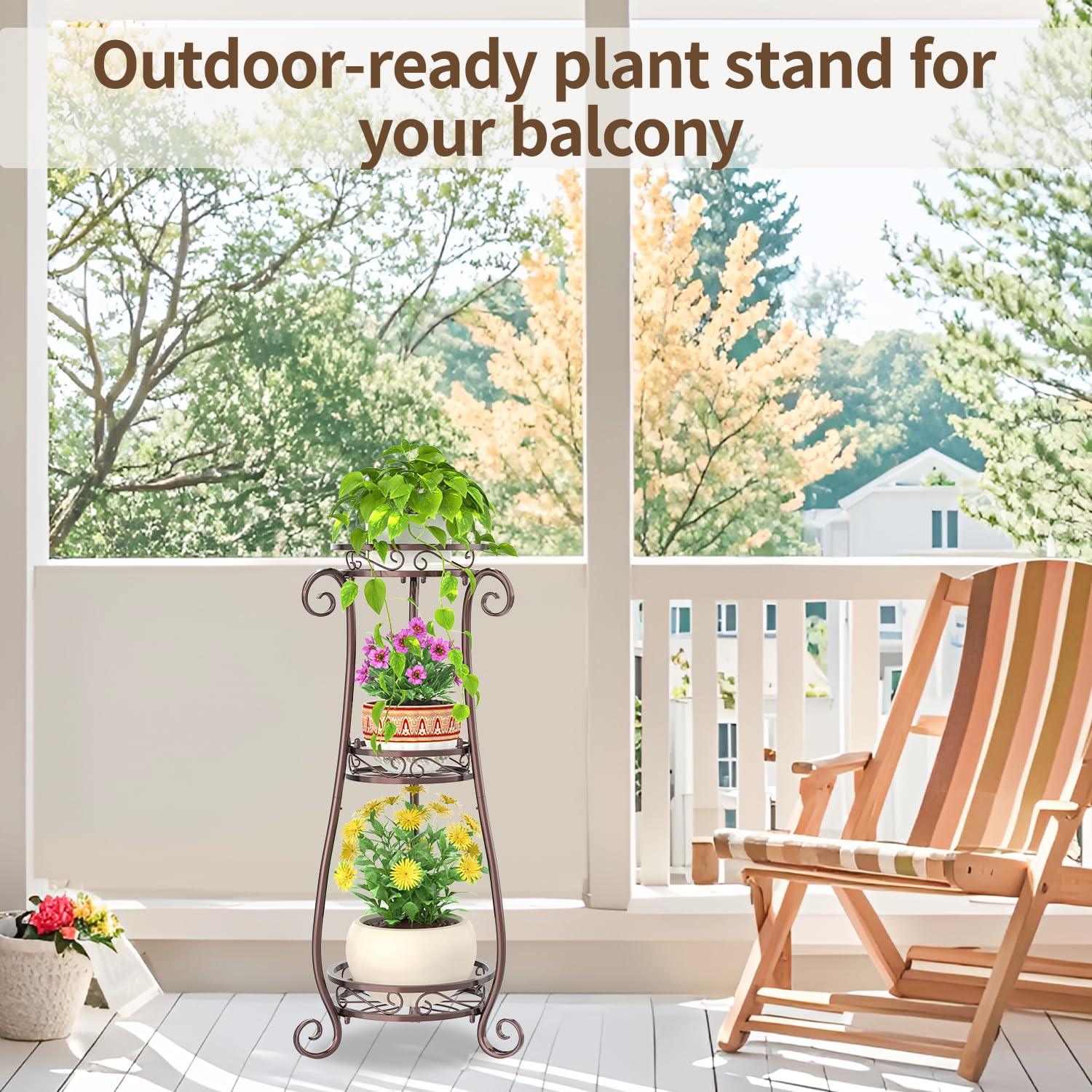 LASZOLA 3-tier bronze plant stand available colors offers versatile decor options.