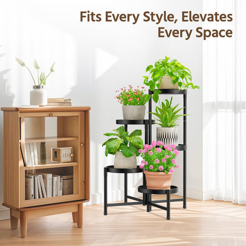 LASZOLA corner folding plant display in a living space, saving floor space.