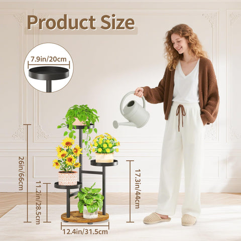 LASZOLA heavy-duty wrought-iron vertical rack supports large planters with stable design