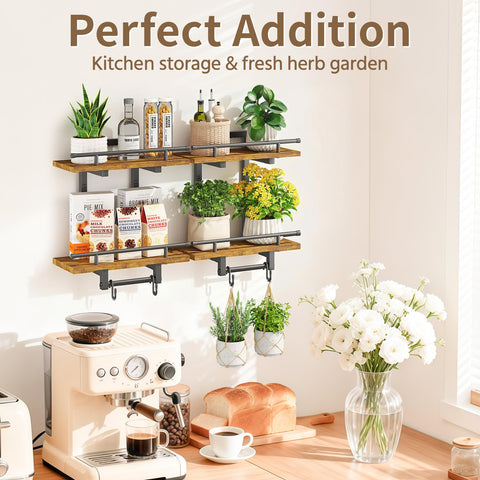 LASZOLA industrial-wood style shelf adds modern charm to any room.