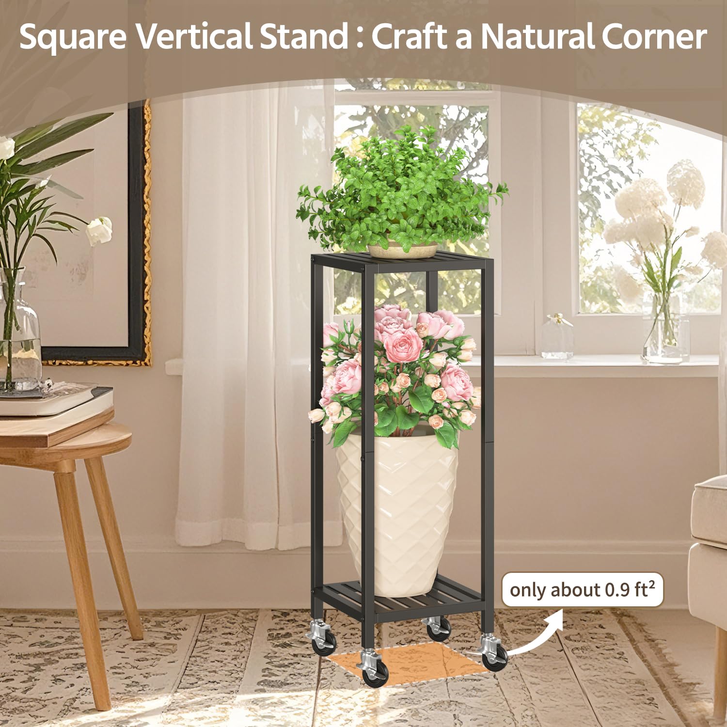 LASZOLA rust-proof coating keeps the stand pristine indoors or outdoors.