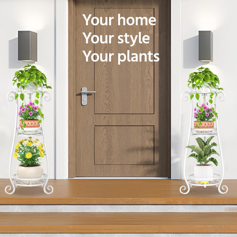 LASZOLA tall plant stand brightening a modern interior corner.