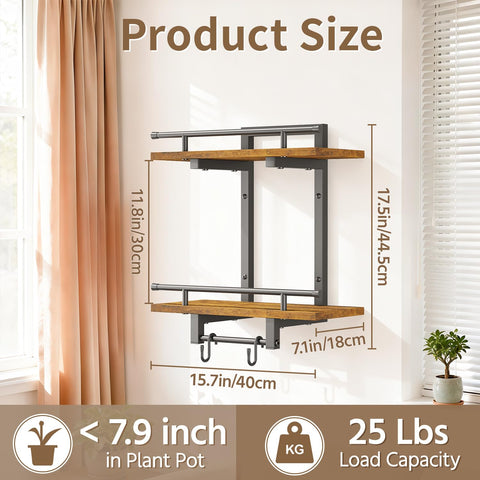 LASZOLA two-tier floating holders maximize space for lush greenery.