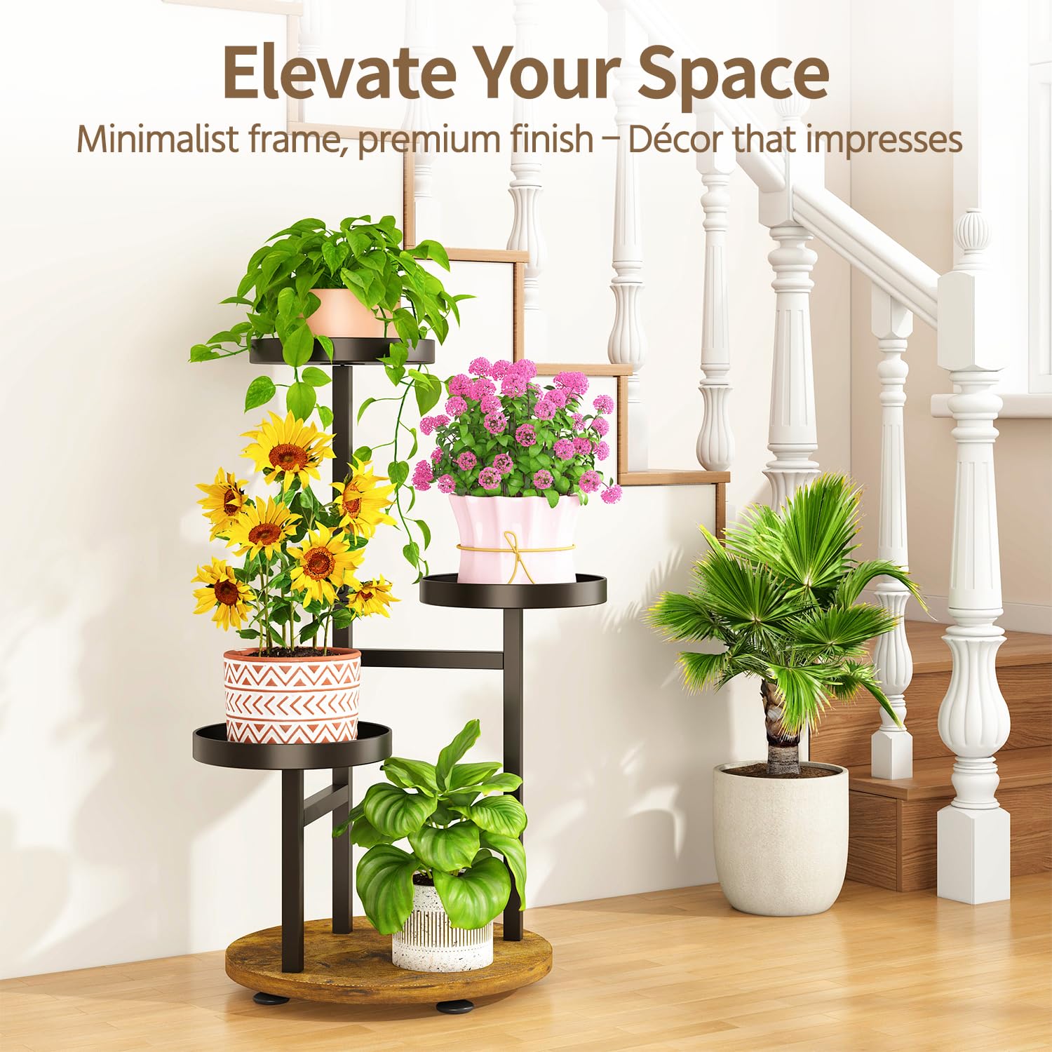 LASZOLA waterproof rust-resistant finish keeps the stand looking new in humid rooms