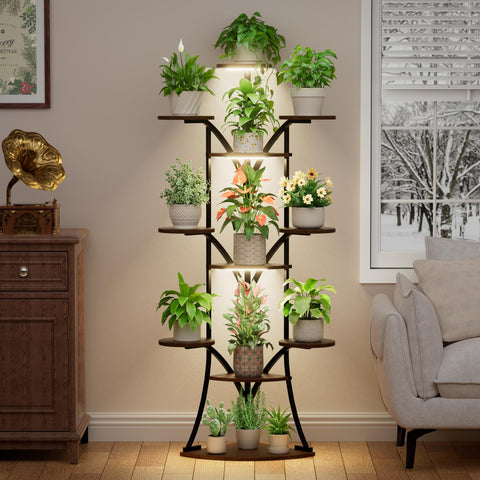 LATIBELL 63-inch tall corner stand showcases tall plants in compact space