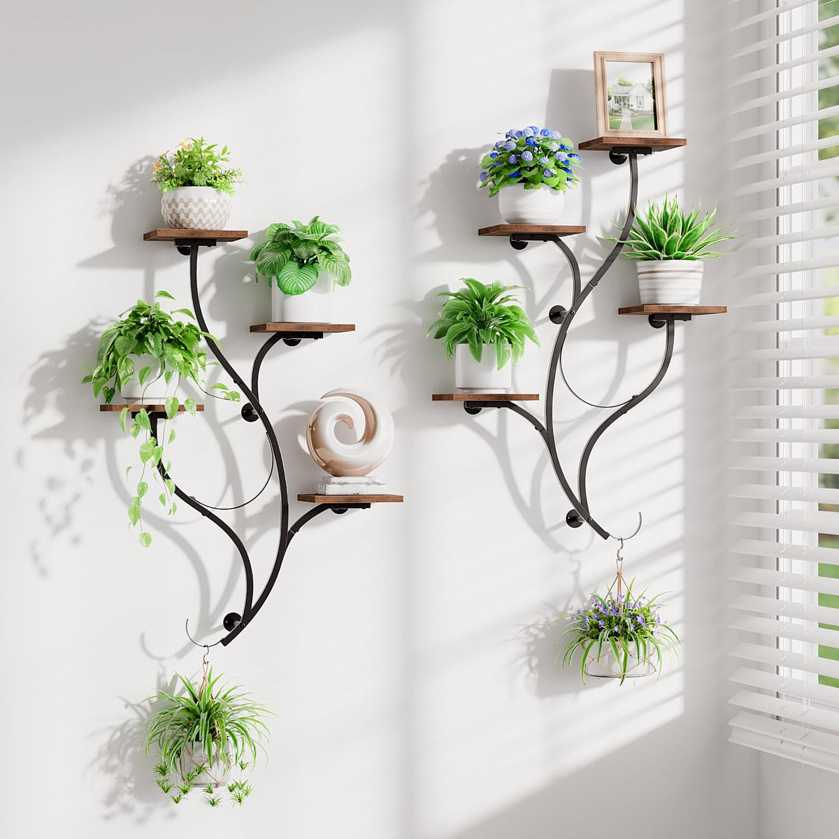 LATIBELL 8-tier wall planter set mounted on wall saving floor space