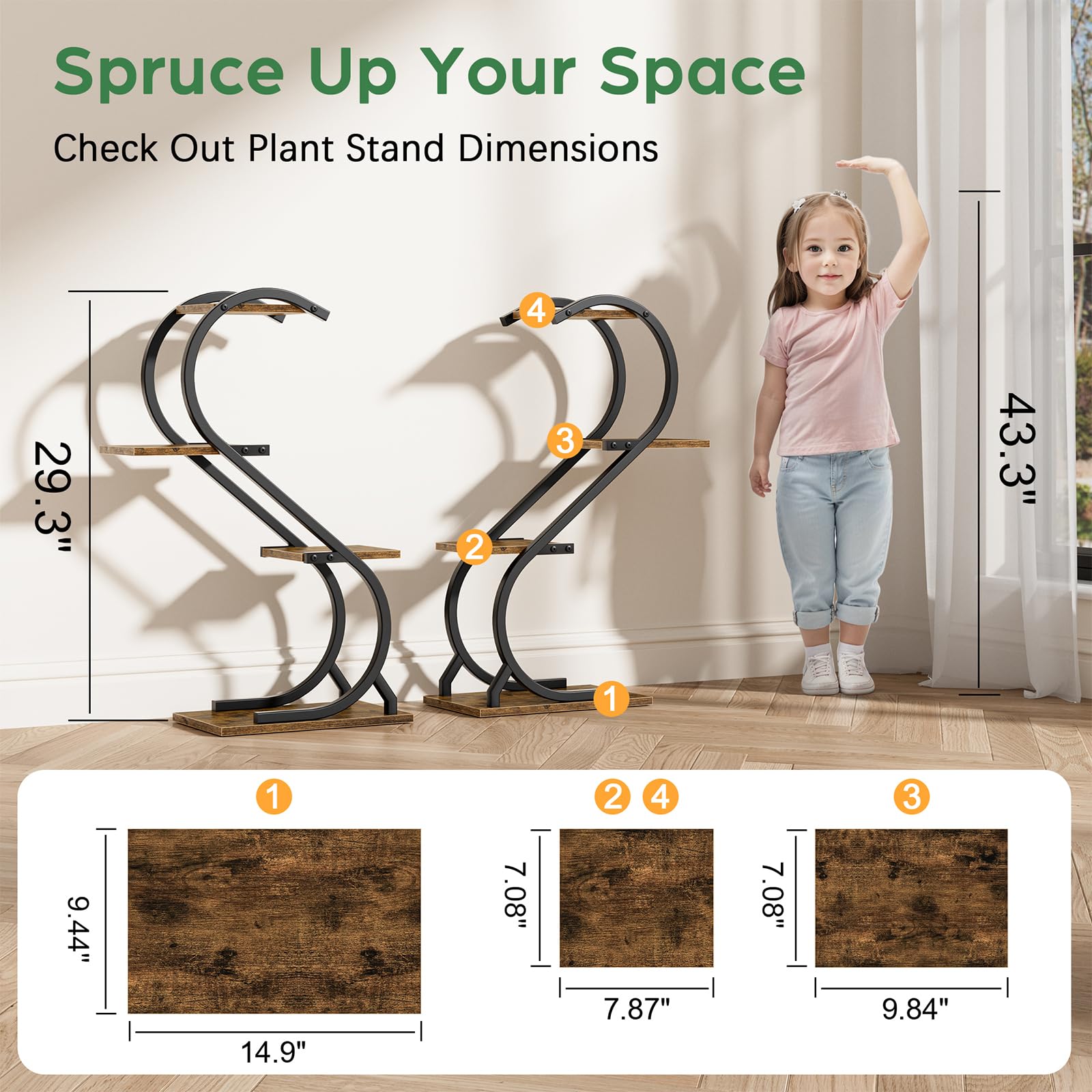 LATIBELL corner plant stand saves space with stable design
