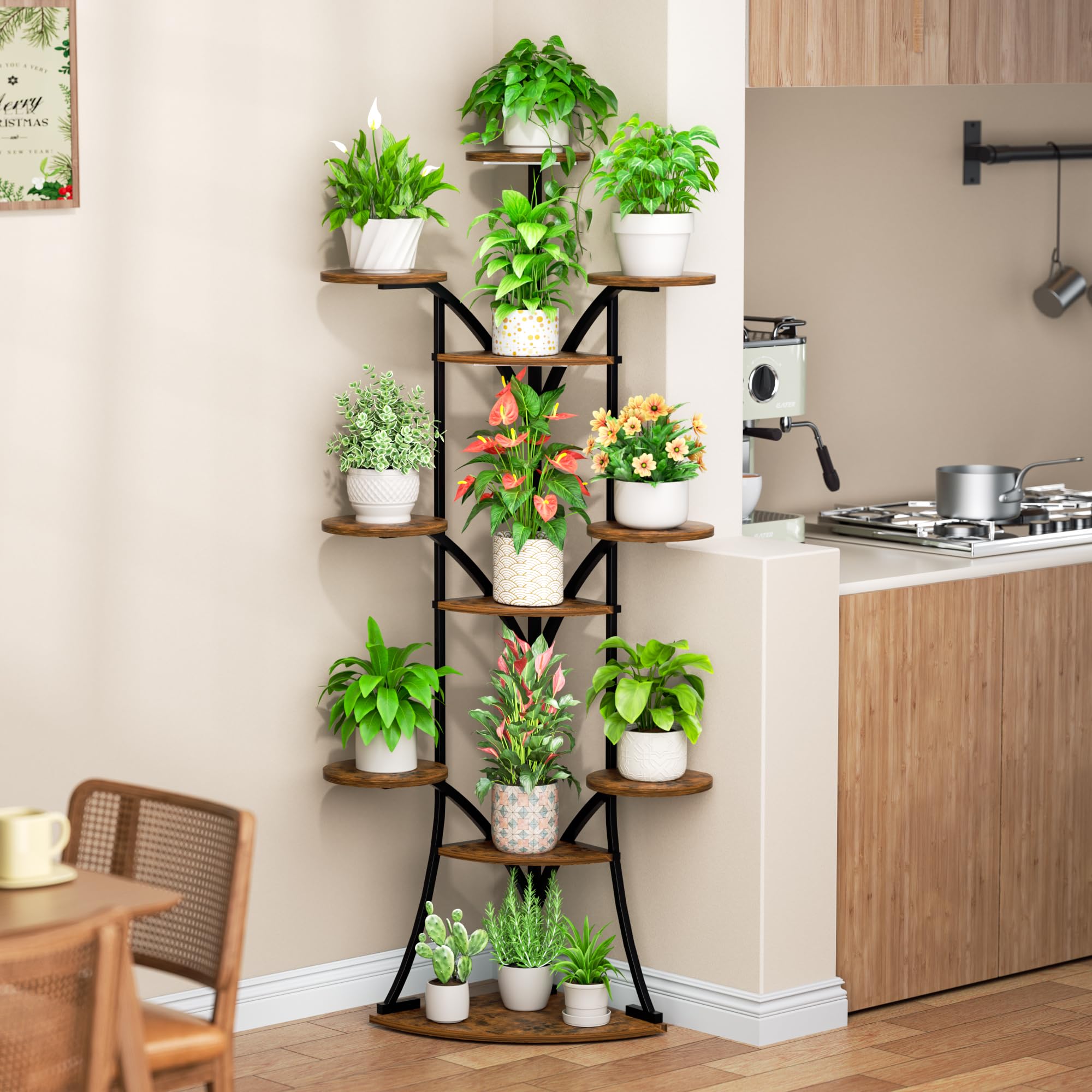 LATIBELL curved design enhances room aesthetics with a stylish plant shelf