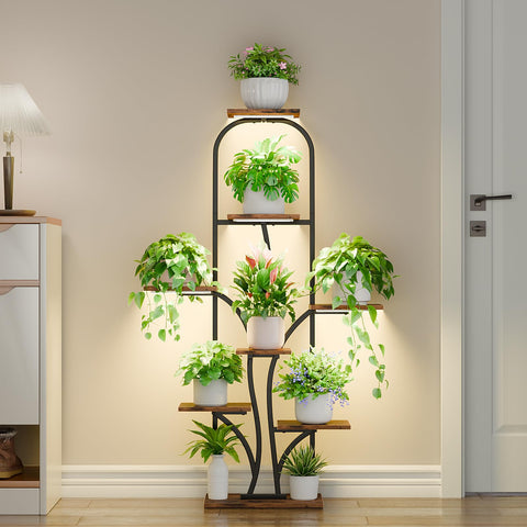 LATIBELL four-head grow lights illuminate each level for indoor cultivation