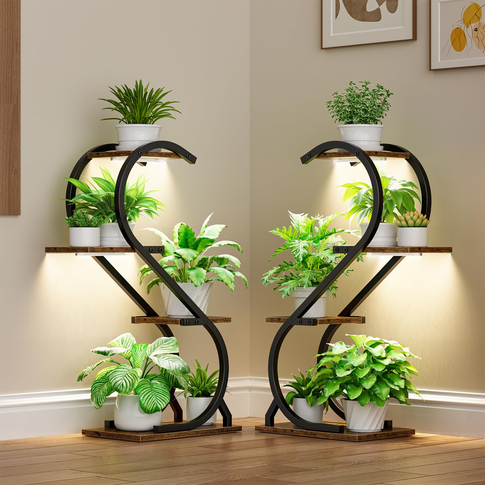 LATIBELL indoor plant shelf shows sturdy metal frame for durable greenery