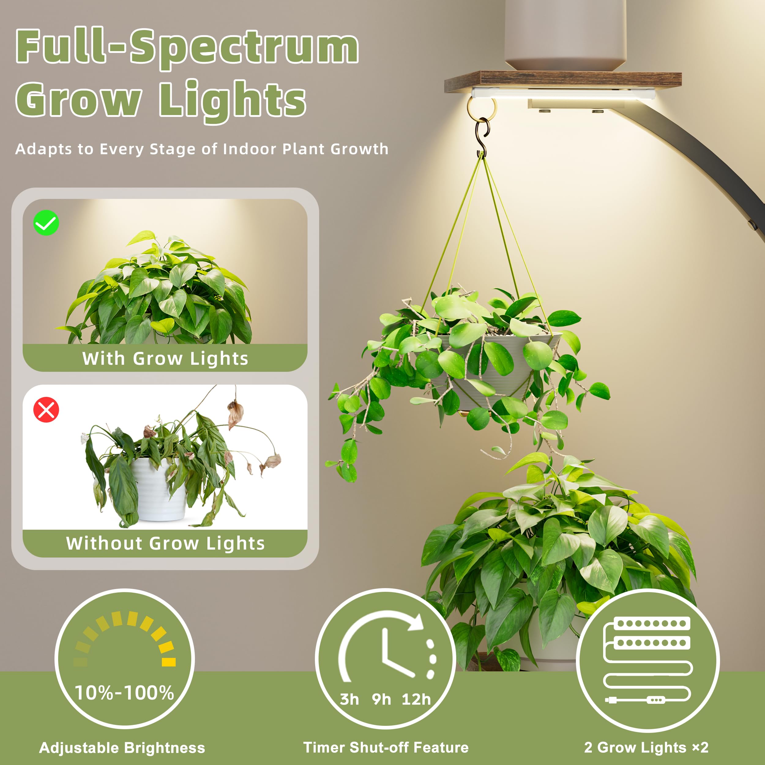LATIBELL K-shaped stand with grow lights enhances indoor aesthetics