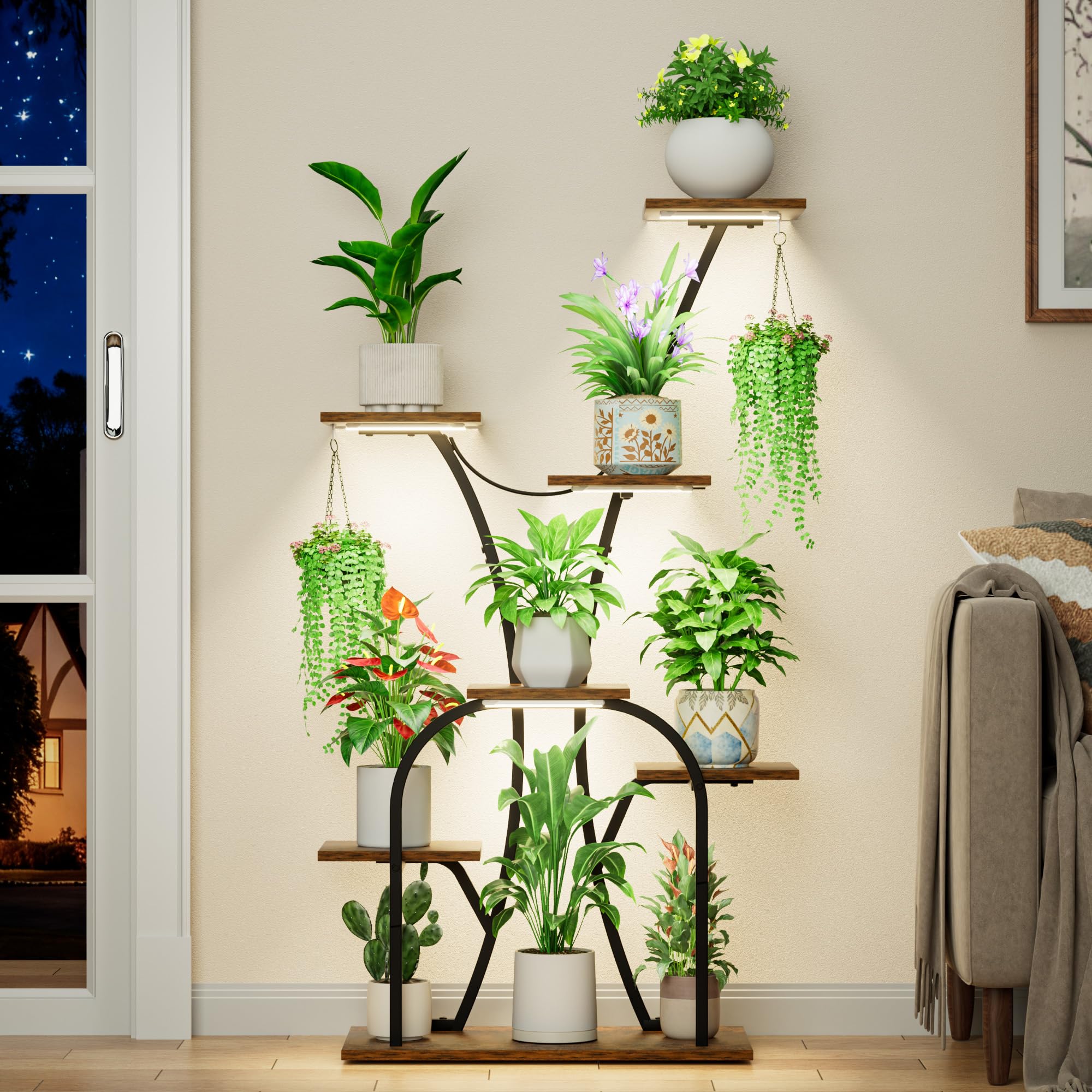 LATIBELL lighted flower holder helps plants thrive at home.
