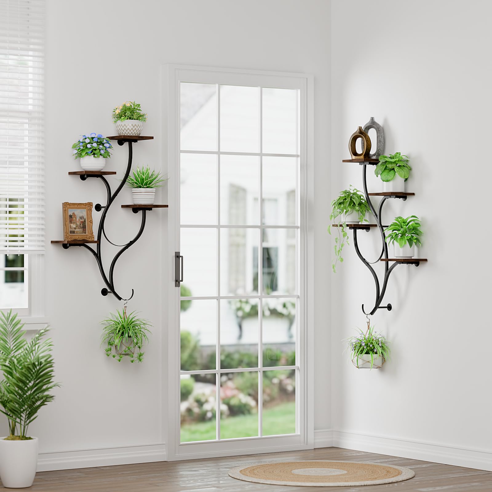 LATIBELL wall planter displaying small plants and candles as art