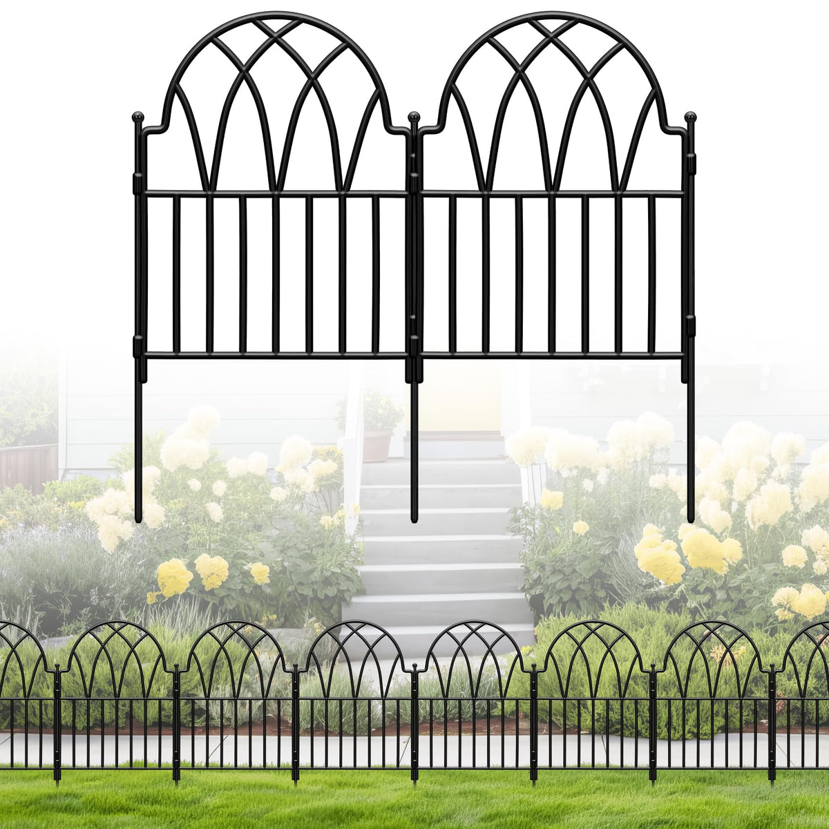 LATIHUUM 25-pack decorative fence panels outline garden boundaries with style for beds.