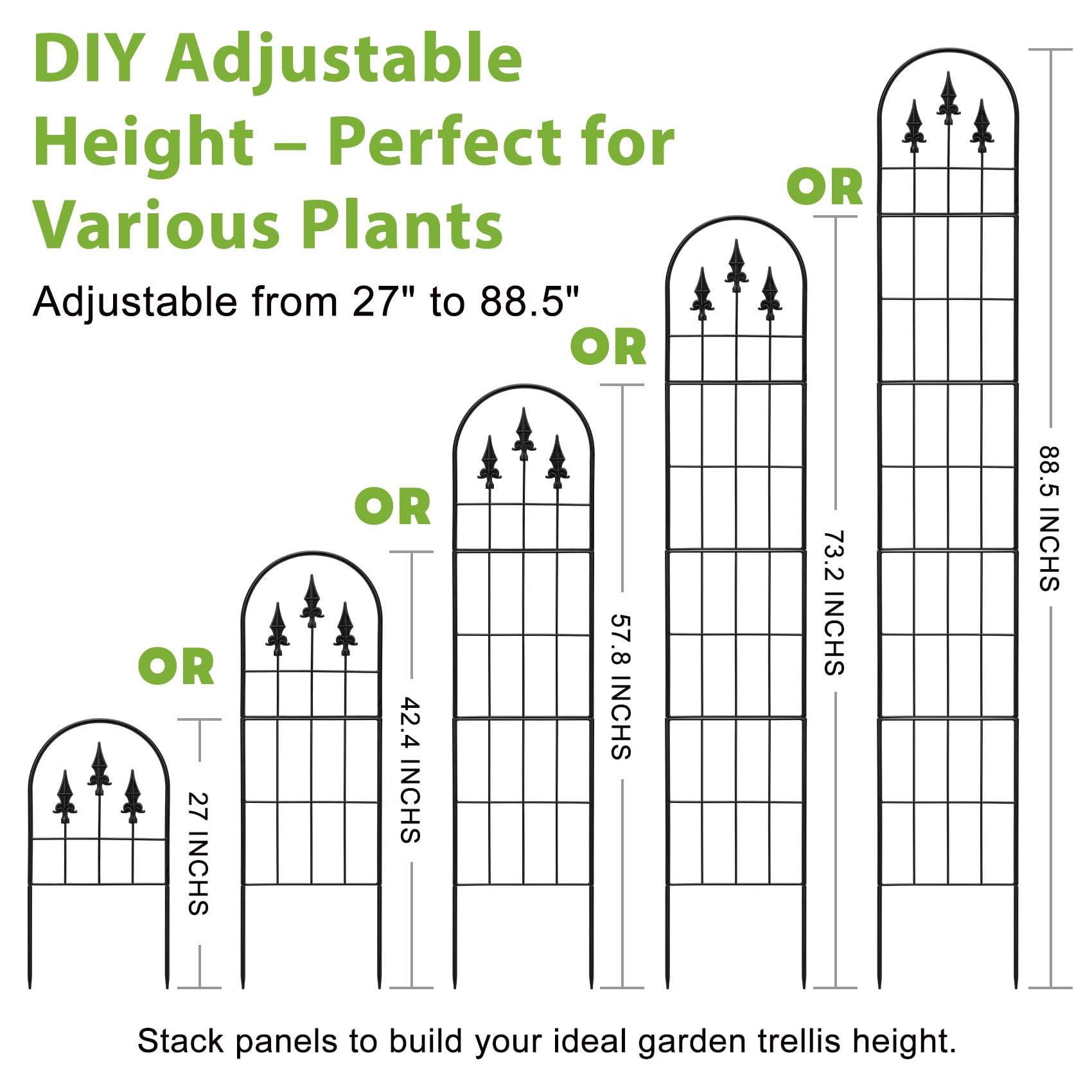 LATIHUUM adjustable-height trellis demonstrates flexible garden planning