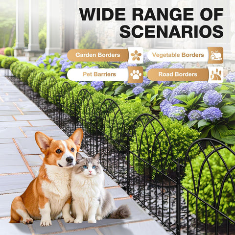 LATIHUUM decorative edging panels define garden areas while showcasing plants.
