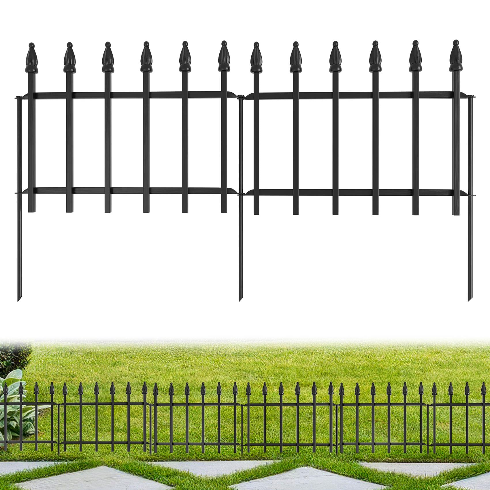 LATIHUUM decorative garden fence assembly demonstrating quick setup.