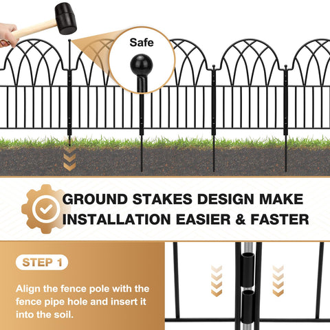 LATIHUUM no-dig installation with stakes enables quick, tool-free setup.
