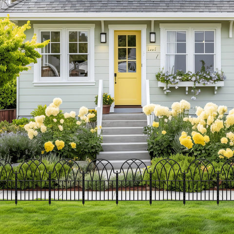 LATIHUUM outdoor fence border around flower beds adds durable style.