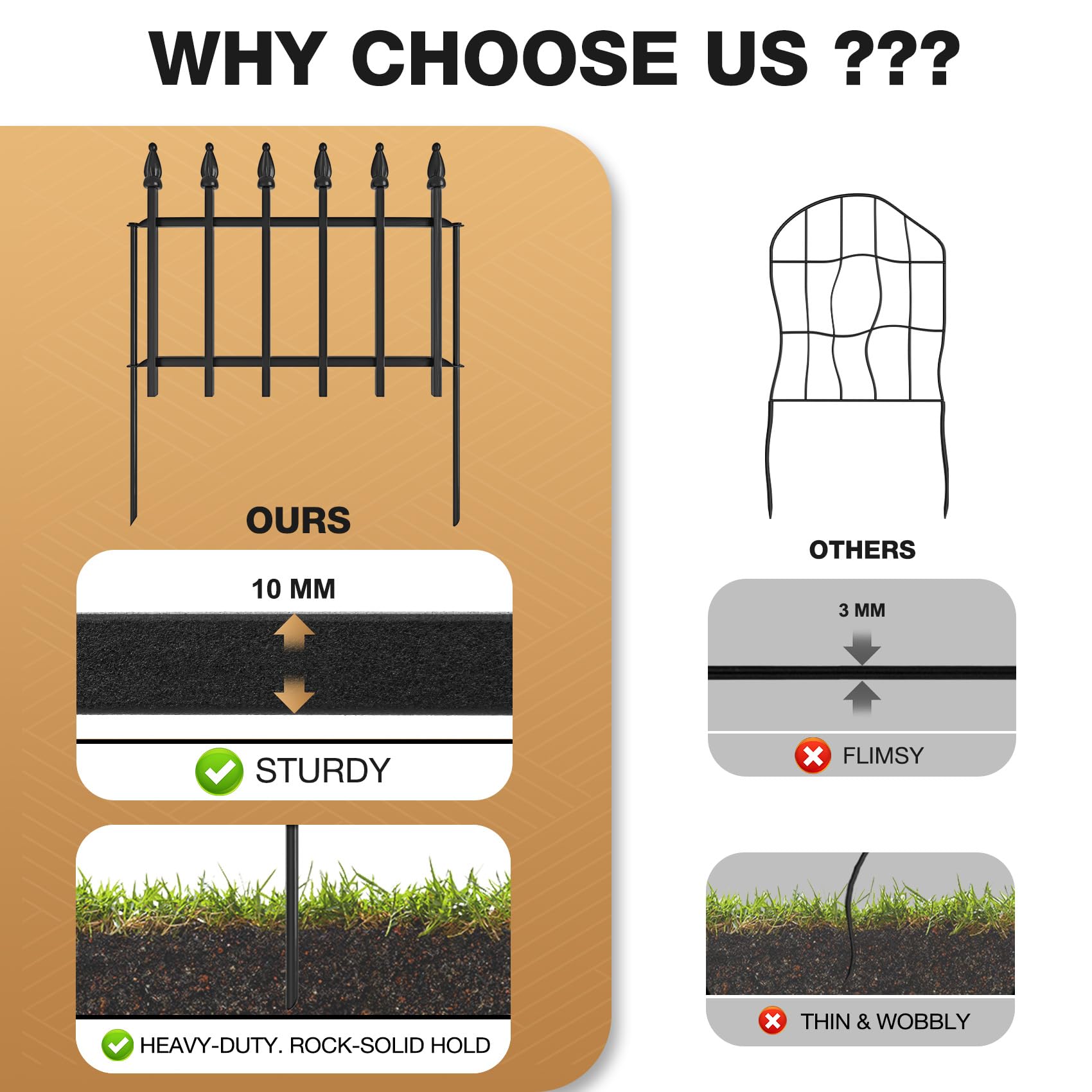 LATIHUUM rustproof no-dig border resisting weather and corrosion.