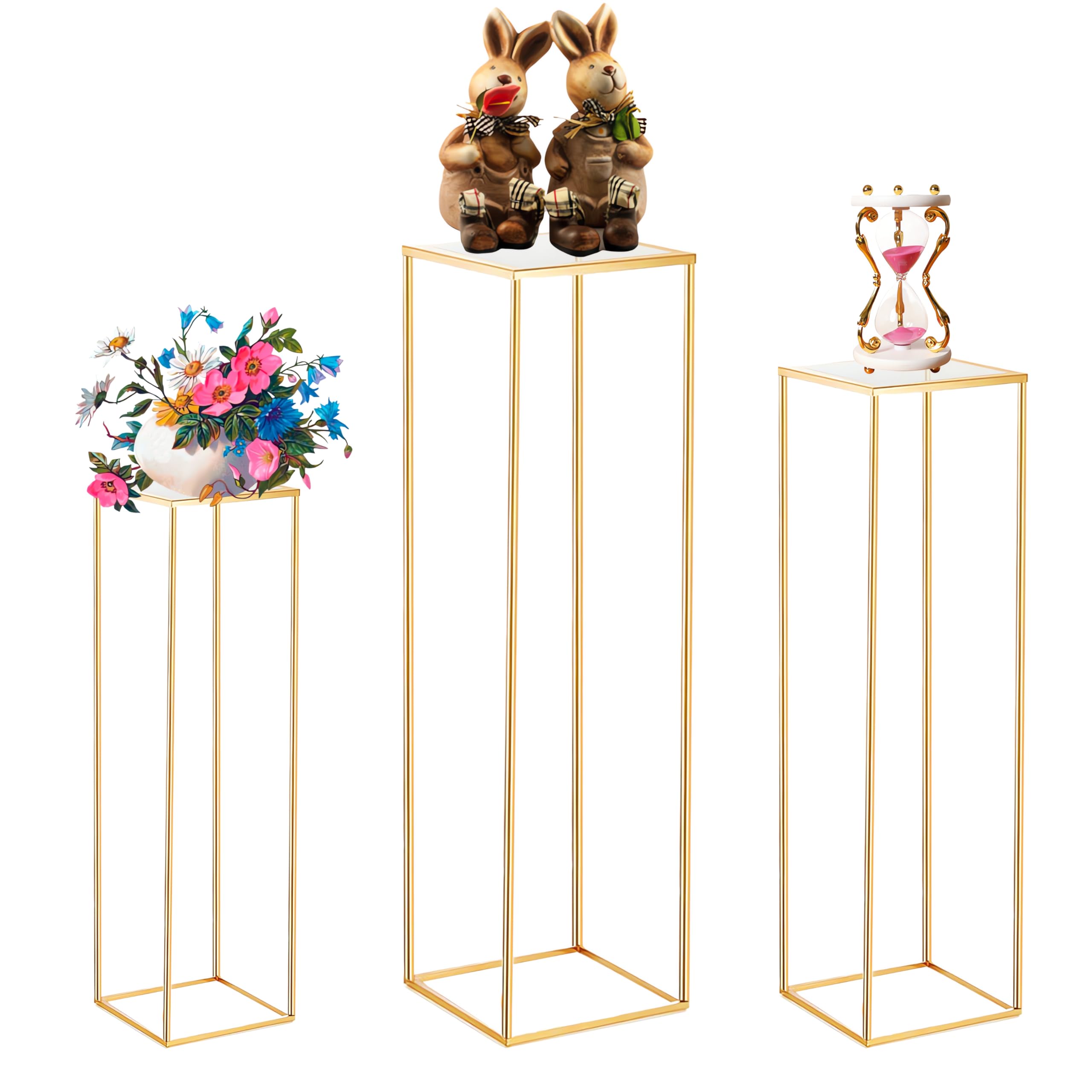 Latywen cylinder pedestal stand 15.75 inches for stylish vase displays.