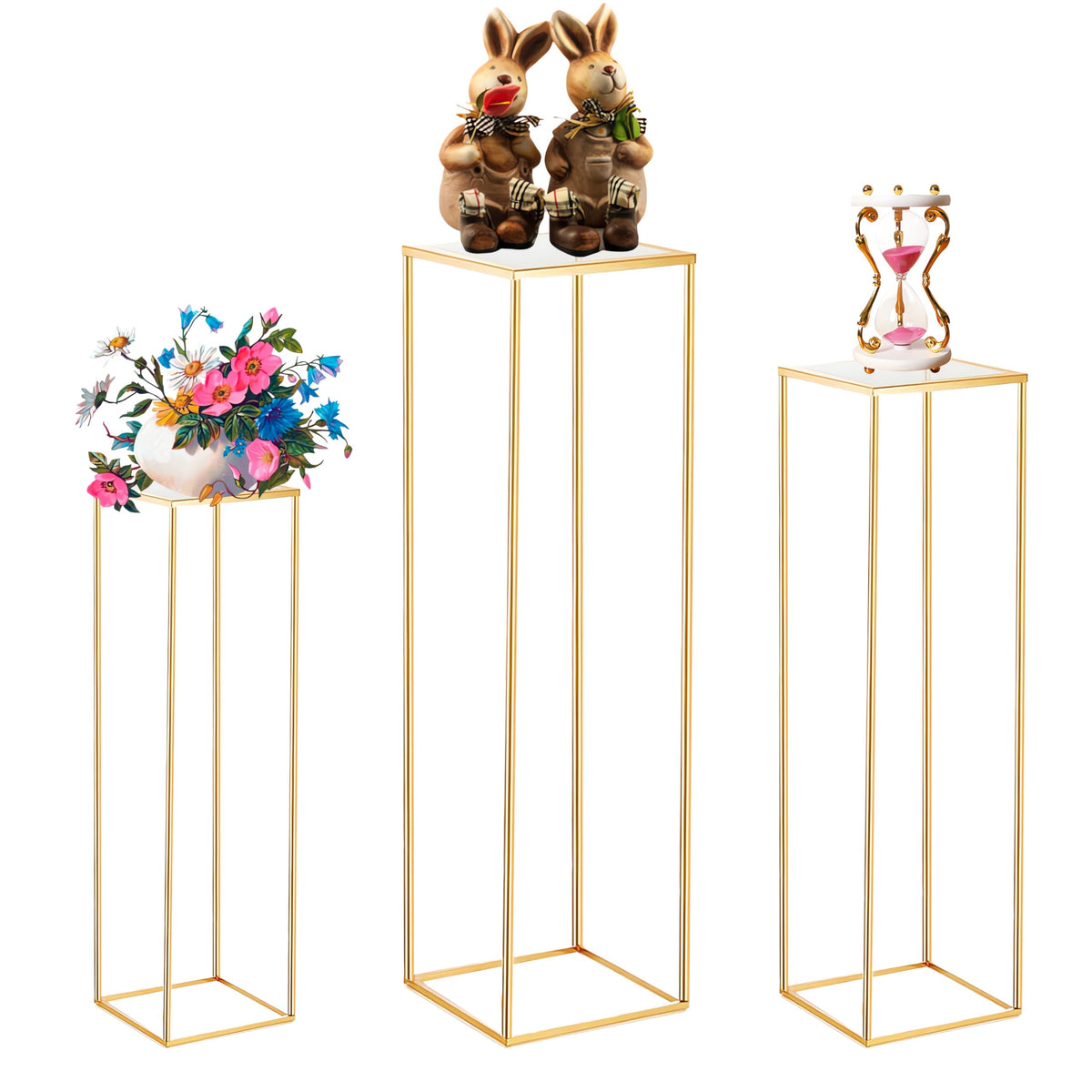 Latywen cylinder pedestal stand 15.75 inches for stylish vase displays.