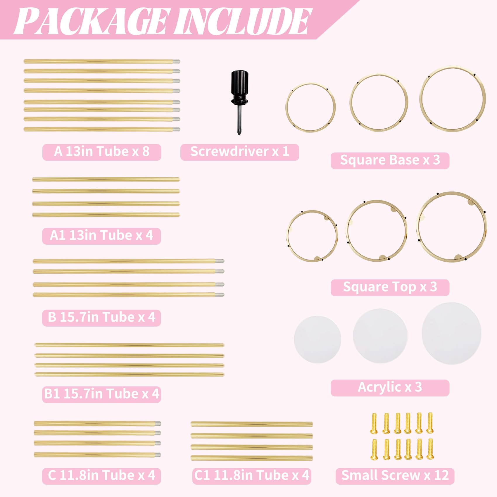 Latywen gold pedestal backdrop setup framing balloons and blooms