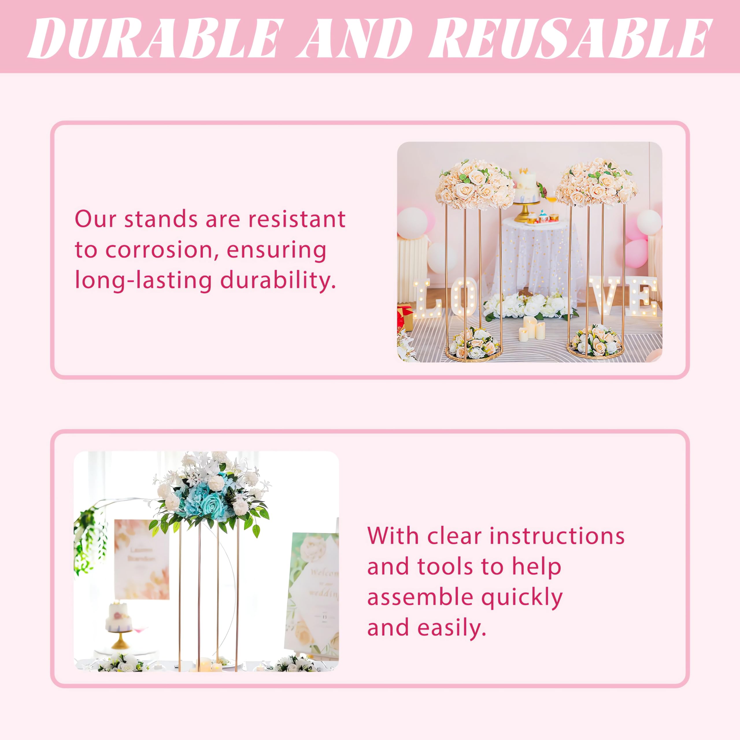 Latywen outdoor-use pedestal stands suitable for versatile venues