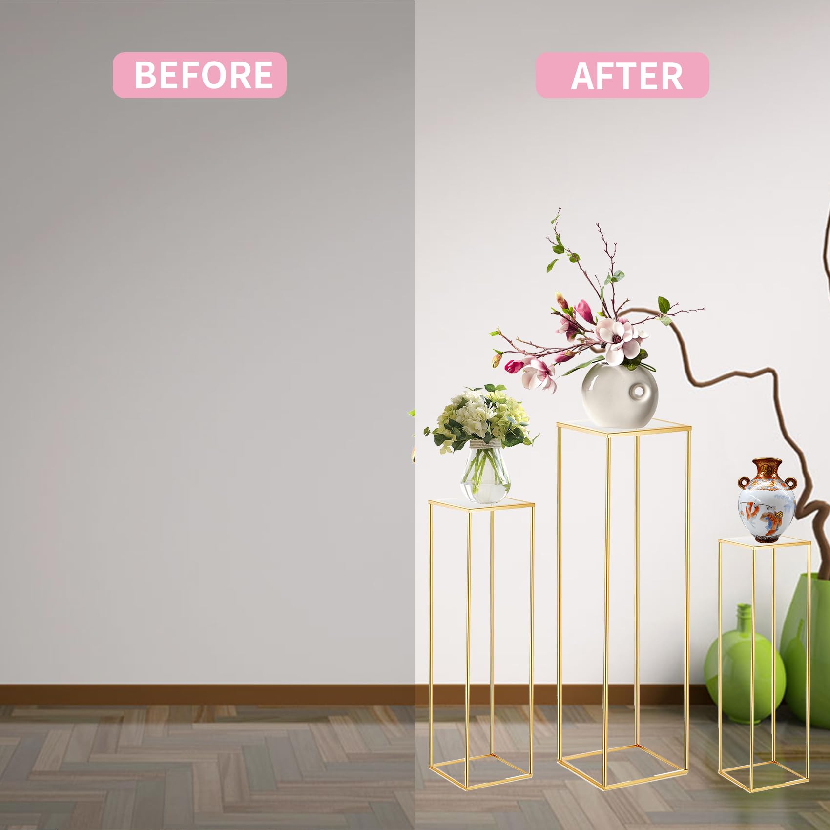 Latywen wedding backdrop ideas using stands to frame balloons and florals.