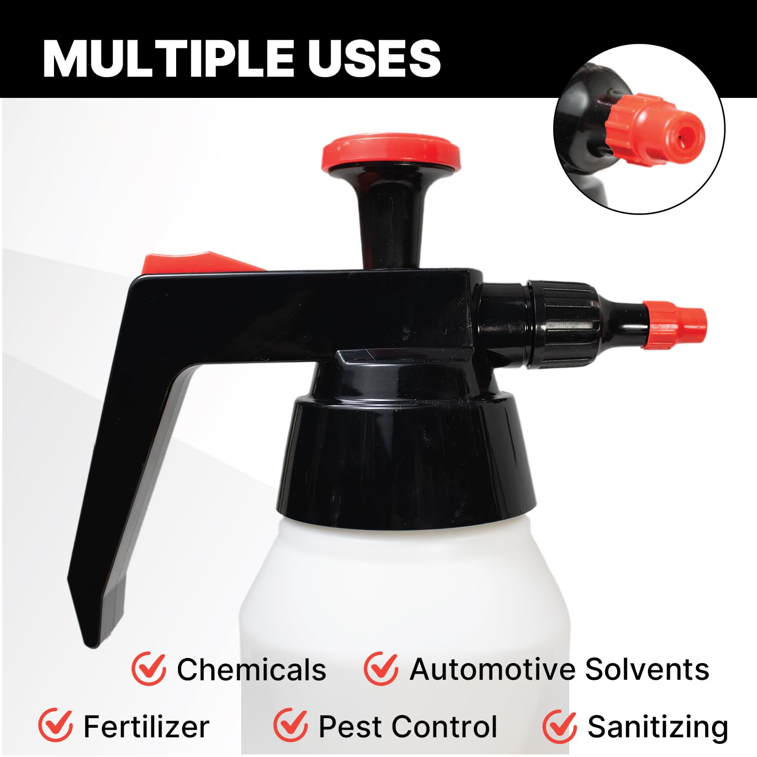 LAUCO Kota heavy-duty chemical sprayer handles automotive cleaners and degreasers.