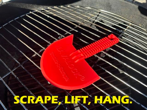 LavaLock Smok-n-Scrape porcelain-safe scrapes coated grills without damage.