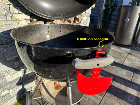 LavaLock Smok-n-Scrape fits Weber Kettle models securely.