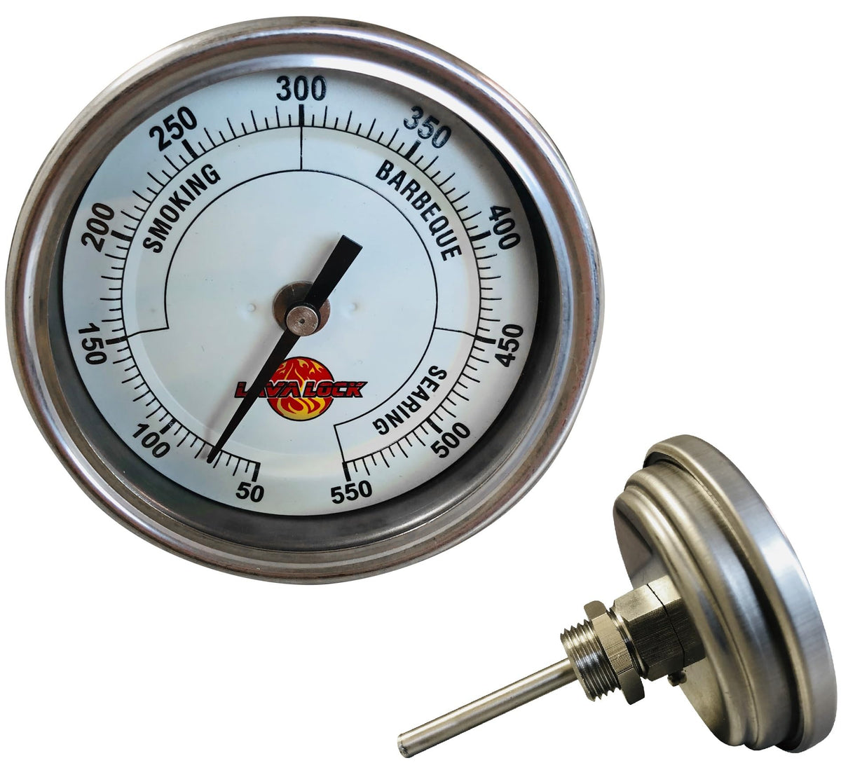 LavaLock 3in dial thermometer for precise grill temperature readings