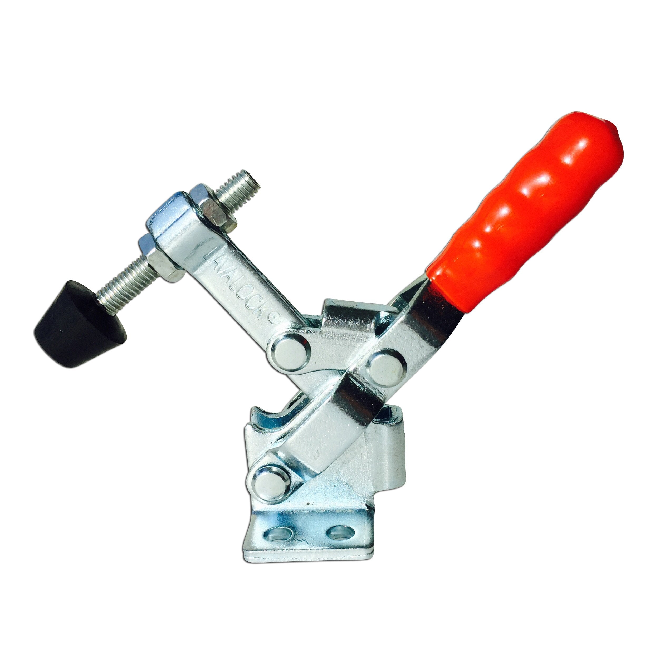 Two-pack LavaLock clamps ready to replace lid latch on a smoker