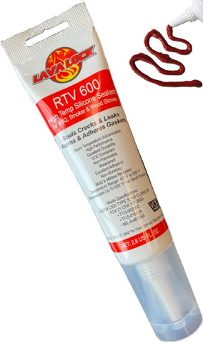 LavaLock RTV 600 F seal tube for durable high-heat BBQ lid sealing.
