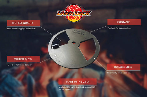 LavaLock smoker pinwheel damper 8 inch ensures steady airflow across larger pits.