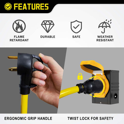 Lavandino easy-grip male handle simplifies setup for users.