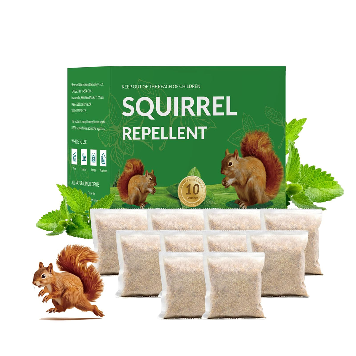 LAVANOVA Squirrel Deterrent Outdoor Pouches protect gardens from squirrels.