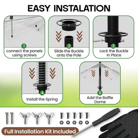 LAVDI easy-install design, quick setup on poles or hooks.