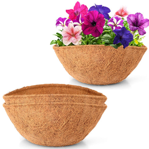 LAVEVE coco coir liner fits 14-inch baskets for moisture and airflow.
