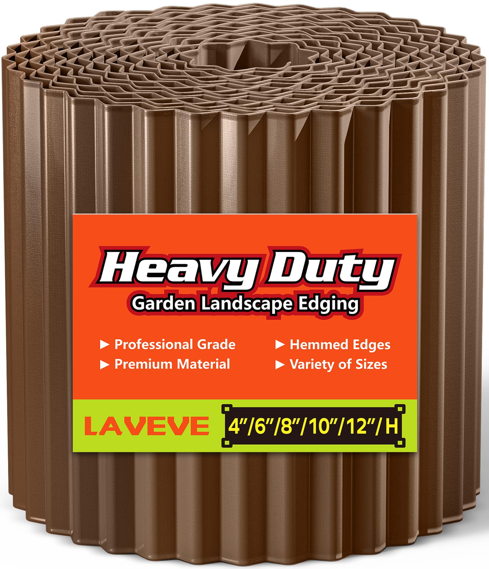LAVEVE corrugated metal garden edging 6in creates neat lawn borders with durable metal.