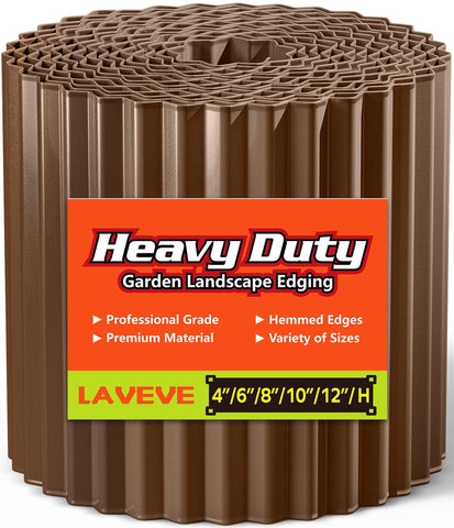 LAVEVE corrugated metal garden edging 6in creates neat lawn borders with durable metal.