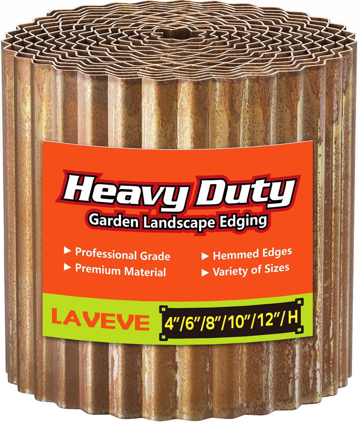 LAVEVE corrugated garden edging with real rust finish defines flower beds