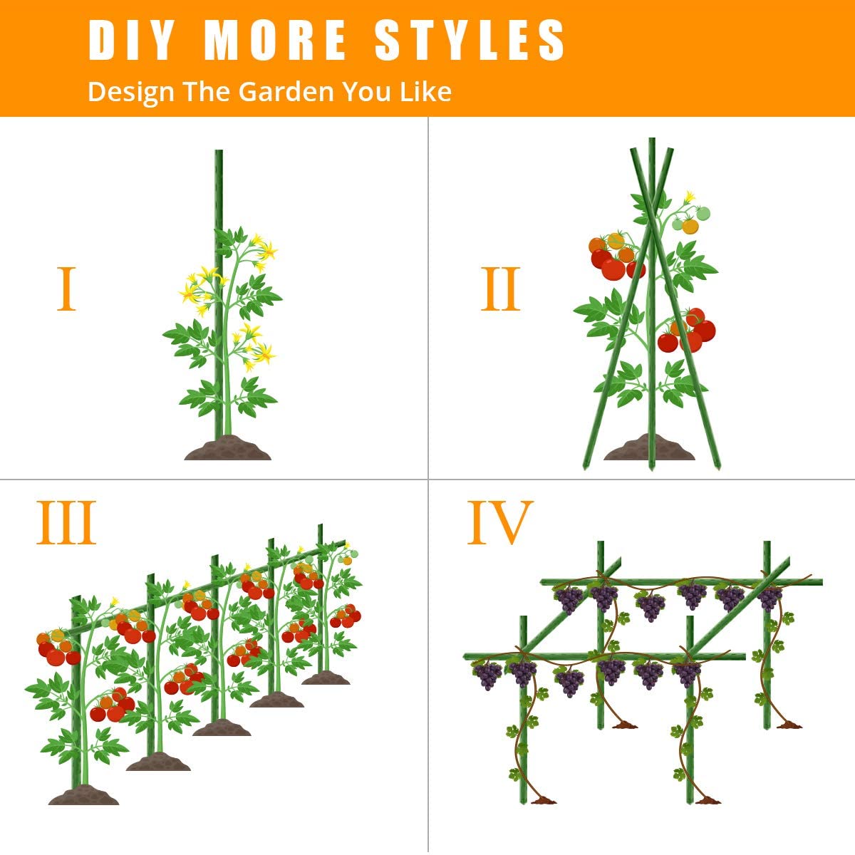 LAVEVE easy-installation steel stakes reduce effort during planting