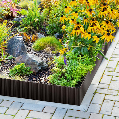 LAVEVE garden edging 10in-20ft black for easy bed definition.