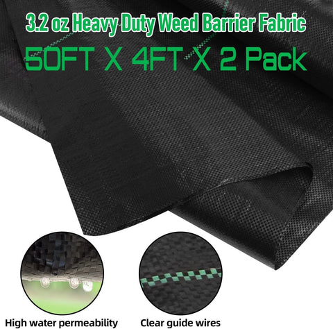 LAVEVE heavy-duty garden cloth 3.2oz ensures durable ground cover for extended season.