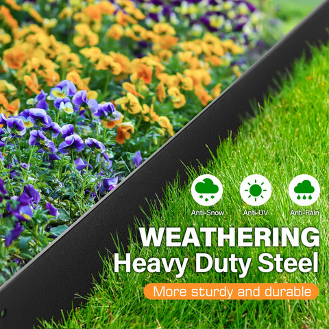 LAVEVE edging border in use defines garden beds and keeps mulch tidy.