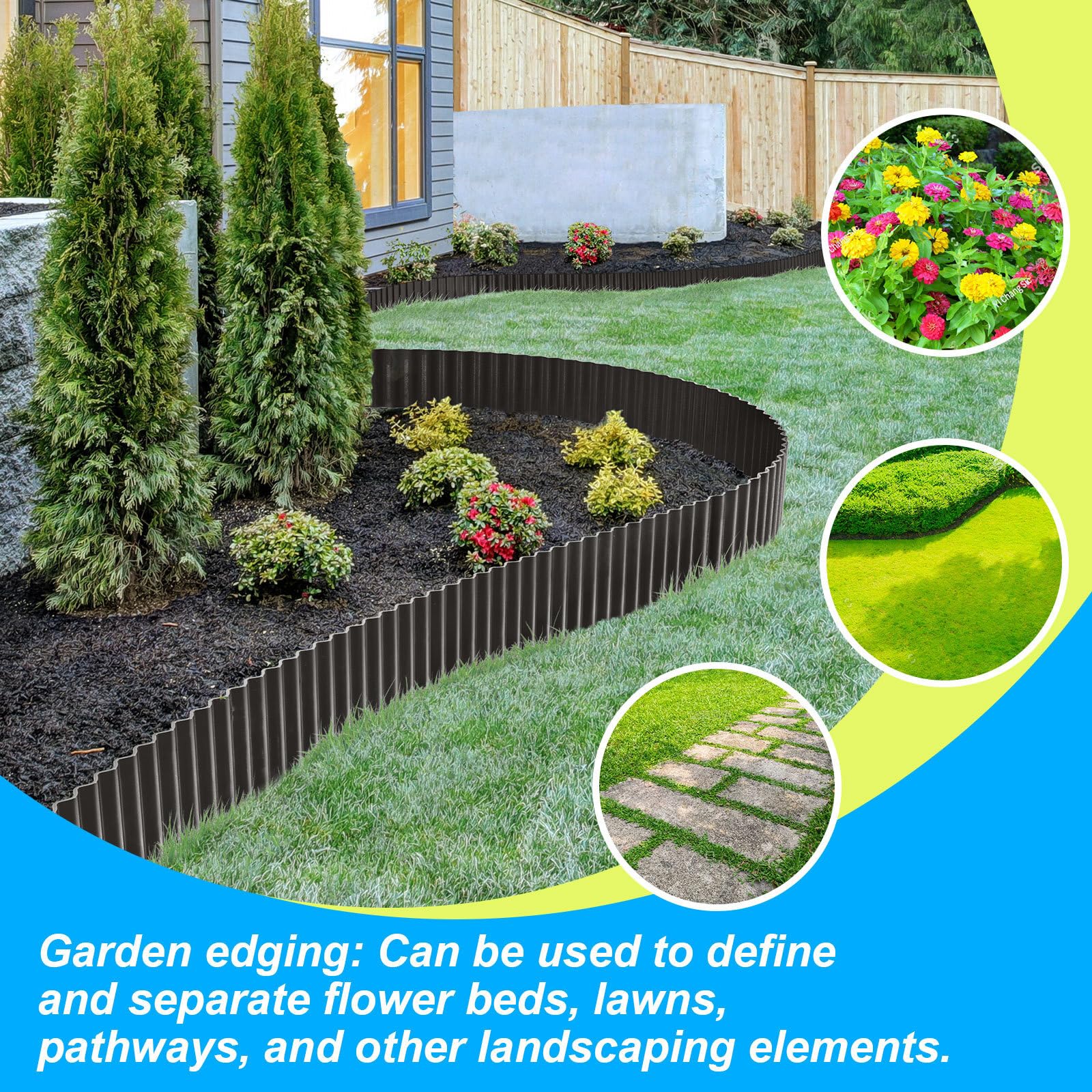 LAVEVE lawn and flower bed edging setup for tidy landscapes.