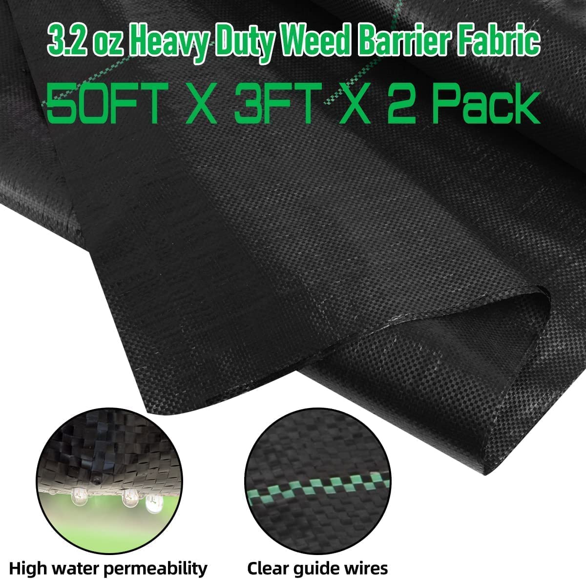 LAVEVE weed barrier fabric dimensions 3 ft by 100 ft for broad garden coverage