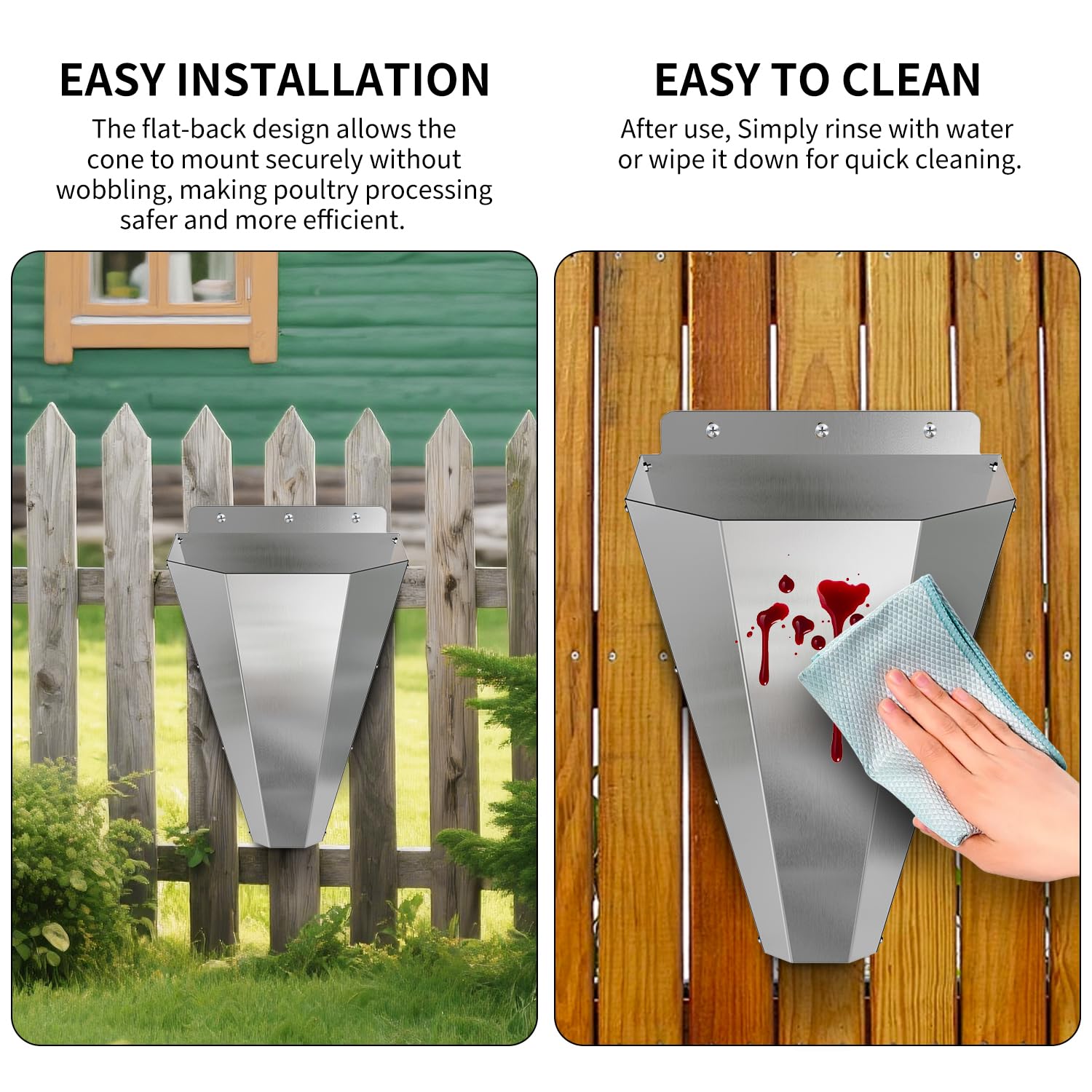 LavviTech cone handles poultry up to 18 lbs with ease.